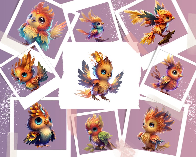 33 Baby Phoenix Clipart Bundle, PNG Fairytale Fantasy, Digital Download ...