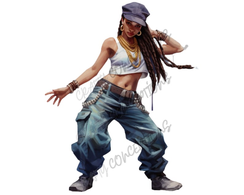 Hip Hop Dancing V.2 PNG Bundle, Braids, Fashion Style, Black Girl Magic ClipArt, Woman Sport, Commercial Use, Printable, Afro Prints T-shirt image 3