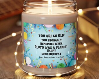 Personalized 60th Birthday Gift Funny Candle Sixtieth Birthday Gift for Her Sixties Era Sixty Years Old Turning 60 60's Custom Name Gift