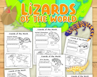 Lizards of the World Worksheets