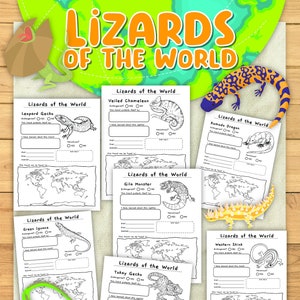 Lizards of the World Worksheets