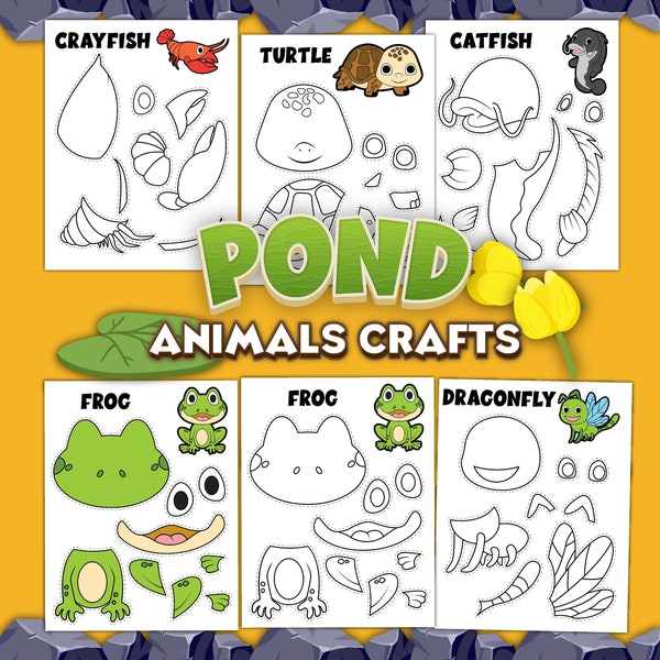 Pond Animal Craft Card | Color, Cut and Paste Art Activities for Kids