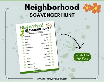 Neighborhood Scavenger Hunt Game for Kids