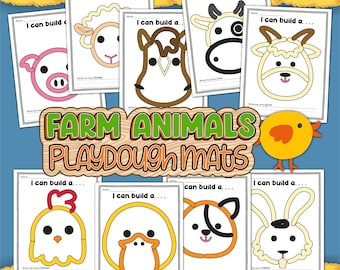 Farm Animal Play Dough Mats