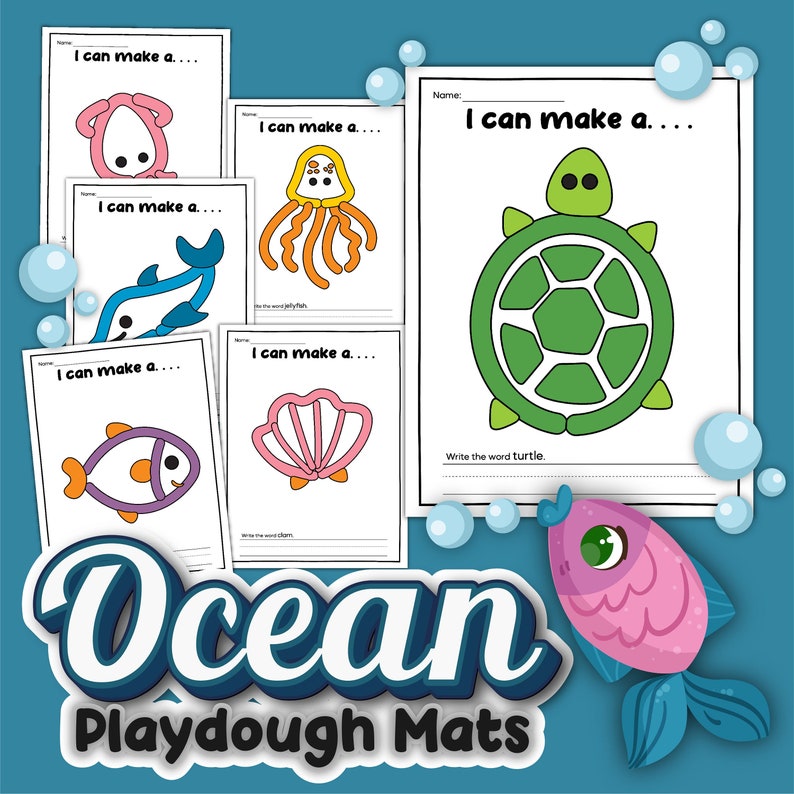 Ocean Play Dough Mats - Etsy