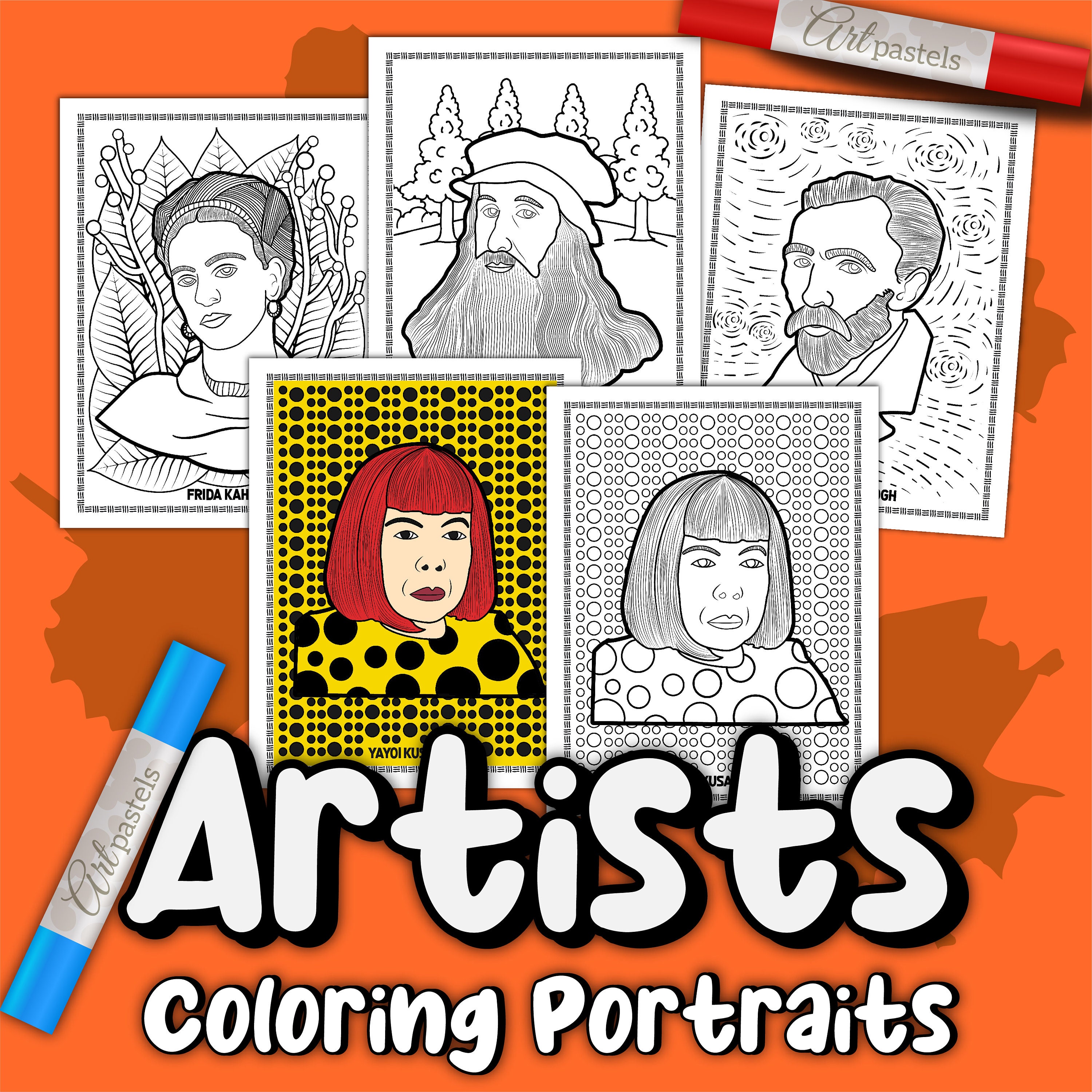 Famous Artists Coloring Pages - Etsy
