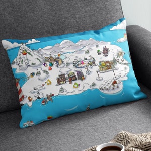 Club Pinguin Kissen | Doppelseitig | Club Pinguin Plüsch, 90er Jahre Nostalgie, Couch Kissen, Gamer Kissen, Spielzimmer Dekor, Gamer Geschenk