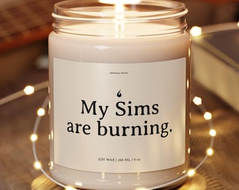 My Sims are Burning Candle, The Sims 1, Gift for Gamer, 90s Nostalgia, Game Room Decor, Funny Cute Candle, Retro Home Decor, 90s Candle