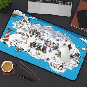 carte Mousepad de pingouin de club | 3 tailles | Cadeau nostalgie des années 90, 2000, tapis de souris, tapis de souris de jeu, tapis pour clavier, tapis de souris, pingouin puffle