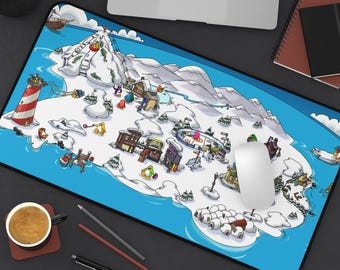 Club Penguin Map Mousepad | 3 Sizes | 90s 2000s Nostalgia Gift, 2000s Mousepad, Gaming Mousepad, Keyboard Mat, Mouse Mat, Penguin Puffle