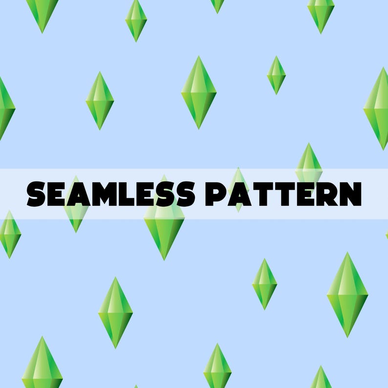 Sims Plumbob Seamless Pattern, the Sims 1, 90s 2000s Nostalgia Art ...