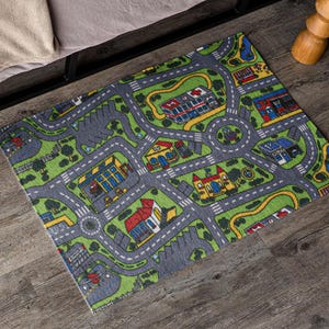 City Carpet Nostalgia Rug, 90s City Carpet, Toy Car Rug, Kids Play Car ...