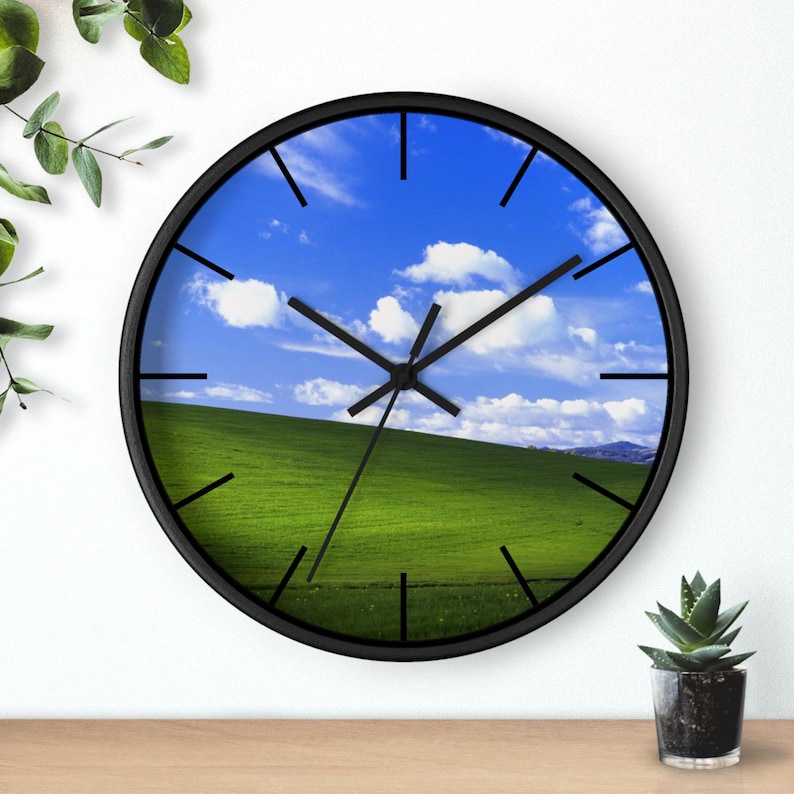 Bliss Windows XP Wall Clock, Art Wall Decor Decor, House Gift, 90s ...
