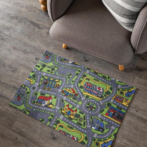 City Carpet Nostalgia Rug, 90s City Carpet, Toy Car Rug, Kids Play Car ...