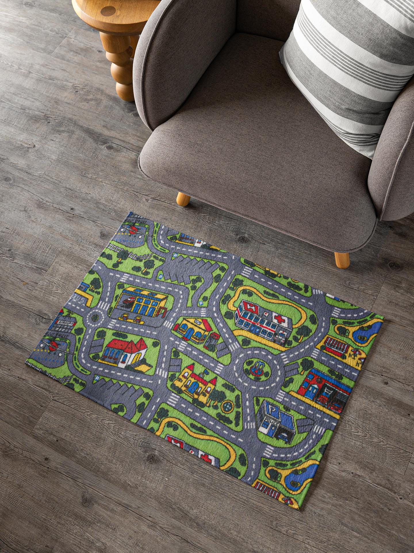 City Carpet Nostalgia Rug, 90s City Carpet, Toy Car Rug, Kids Play Car ...