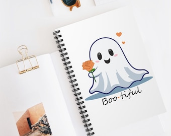 Halloween Ghost Notebook: Spiral Journal for Spooky Writing