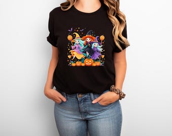 Halloween Witch Theme Unisex T-Shirt, Cute Halloween Top, Trick or Treat Shirt, Spooky Costume Tee, Fall Fashion