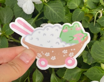 Rice Car Frog Sticker | Waterproof Vinyl Laptop Decal