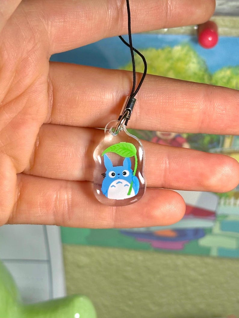Acrylic Phone Charms: Ghibli Inspired, Jiji, Calcifer, Soot Sprite, Totoro, Studio Ghibli, Spirited Away Blue Totoro (New!)