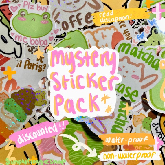 Cute Stickers Grab Bag, kawaii cute mystery Sticker Grab bag, Mystery  Sticker Pack, Random Sticker Pack, Frog, Bear, Cat, Cute sticker pack