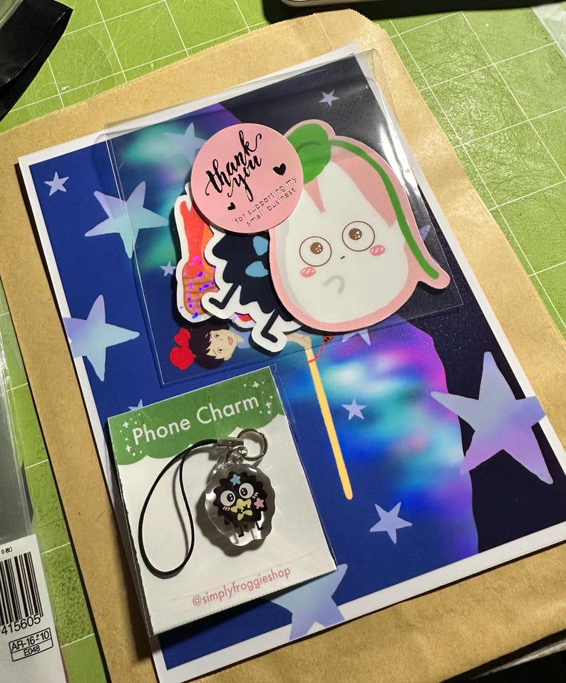 Ghibli Mystery Bag: Stickers, Phone Charm, Art Print Bundle image 7