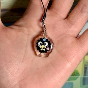 Acrylic Phone Charms: Ghibli Inspired, Jiji, Calcifer, Soot Sprite, Totoro, Studio Ghibli, Spirited Away Soot Sprite (Yellow)
