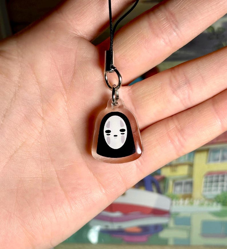 Acrylic Phone Charms: Ghibli Inspired, Jiji, Calcifer, Soot Sprite, Totoro, Studio Ghibli, Spirited Away No Face