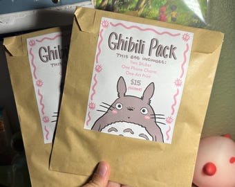 Ghibli Mystery Bag: Stickers, Phone Charm, Art Print Bundle