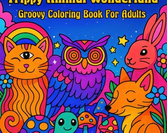 Trippy Animal Wonderland Groovy Coloring Book For Adults