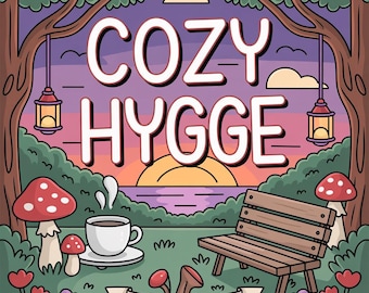 Páginas para colorear fáciles y atrevidas de estilo hygge acogedor para adultos