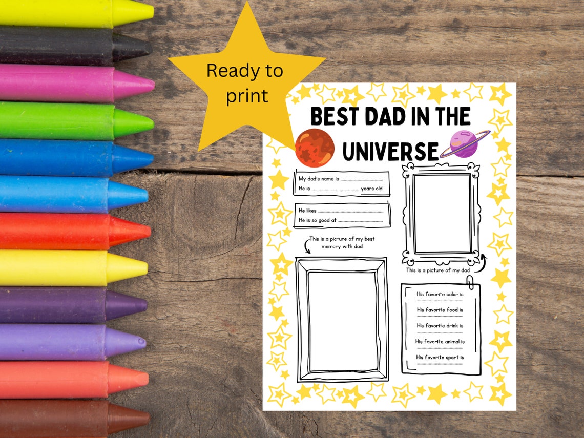 Printable Father's Day Questionnaire Printable - Etsy