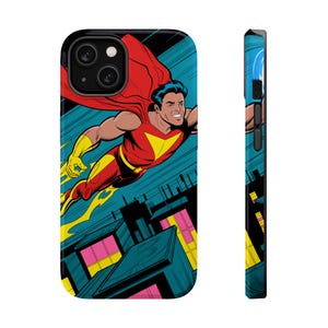 Superhero Magnetic Phone Case, Cute Phone Cover, Gift for Comic Lovers, Unique Tech Accessories, Birthday, Christmas, Fun Case