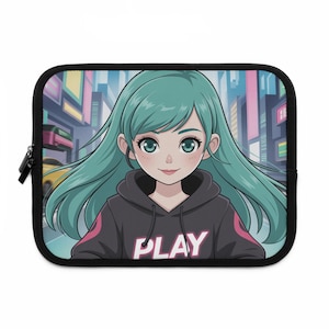 Anime-Inspired Laptop Sleeve, Cute Character, Gamer Gift, Tech Accessories, Stylish Protection, Personalized Sleeve