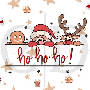 Christmas Glass Can Wrap: Santa, Reindeer, Gingerbread (PNG Digital Download)