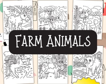 Tiere vom Bauernhof | Barnyard druckbare Aktivität (Instant Digital Download)