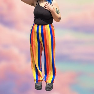 Wally Retro Rainbow Clowncore - Uniseks broek met wijde pijpen