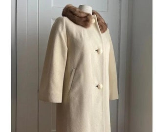 Vintage 50s Worker's Union Wool and Mink Coat