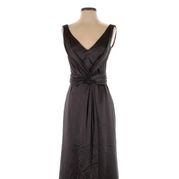 Armani Collezioni Black Silk V-Neck Cocktail Dress