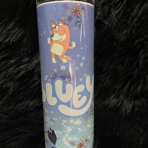 20 0z  Blue dog heeler cartoon tumbler