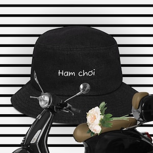 Denim bucket hat - White Vietnamese &quot;Ham Choi&quot;