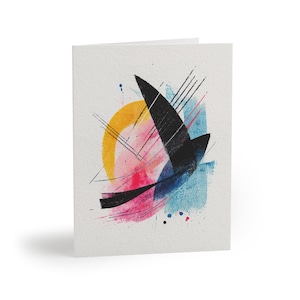 Künstlerisches Grußkarten Set | Bunte abstrakte Designs für alle Gelegenheiten, Geburtstags-Wünsche, Dankes-Notizen, Handgemachte Karten, Einzigartige (...)