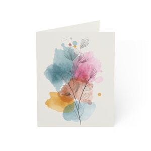 Set di biglietti d'auguri artistici / Design floreale ad acquerello / Perfetti per compleanni, anniversari, ringraziamenti o semplicemente perché