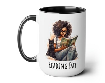 Reading Day Mug 15oz, Gift for Readers, Gift for English Majors, Gift for Teachers, Book Gift, Cozy Coffee Mug, Reading Coffee Mug, Book Mug