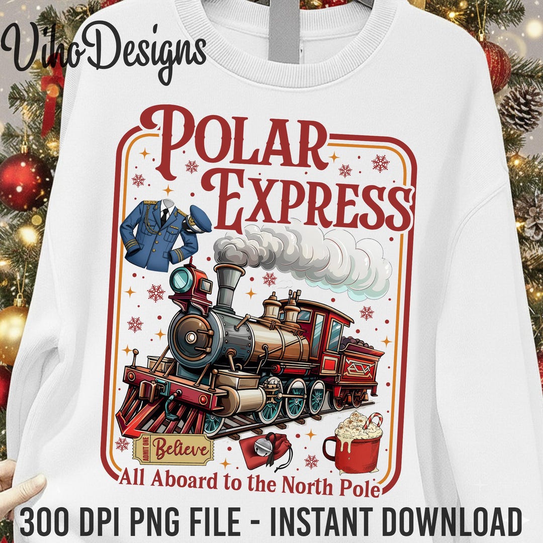 Polar Express Believe Png, Retro 90s Christmas Movies Png, All Aboard ...