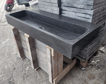 Black Marble Basin, Bathroom Sink, Black Basalt Stone Sink, Special Order Basin, Wall Sink, Marble Sink, Large Marble Sink