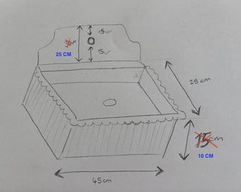 De op maat gemaakte wastafel van Calacatta Viola-marmer wordt vervaardigd volgens de ontwerptekening.