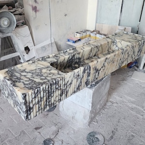 Calacatta Viola Marble Sink, Special Order Sink, Marble Sink Countertop, Marble Large Sink, Wall Sink, Bathroom Sink