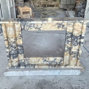 Calacatta Viola Marble Fireplace Mantel, Hand Carved Marble Fireplace Surround, Custom Order Marble Fireplace Mantel, Marble Fireplace