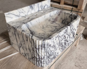 Lilac Marble Sink, Luxury Powder Room Basin, Modern Bathroom Vanity Top