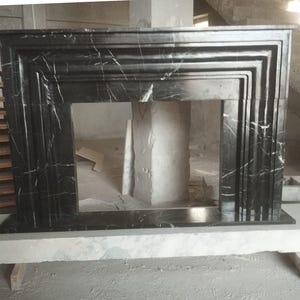 Nero Black Marble Fireplace Shelf, Hand Carved Marble Fireplace Surround, Custom Order Marble Fireplace Shelf, Marble Fireplace